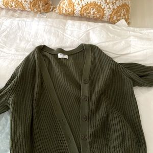 Cozy dark green cardi.